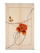 Almira Cream & Orange Hand-Knotted Rug 4' x 6'1" ED150 – top view