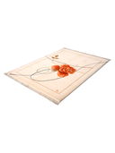 Nepal Design Beige & Orange Hand-Knotted Rug 4'11" x 6'8" ED157 – close-up texture