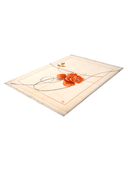 Nepal Design Beige & Orange Hand-Knotted Rug 5' x 6'7" ED158 – close-up texture