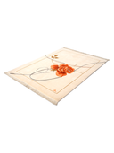 Nepal Design Beige & Orange Hand-Knotted Rug 5'1" x 6'7" ED159 – close-up texture