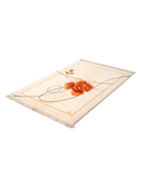 Nepal Design Beige & Orange Hand-Knotted Rug 4' x 5'11" ED160 – close-up texture