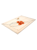 Nepal Design Beige & Orange Hand-Knotted Rug 5'1" x 6'8" ED161 – close-up texture