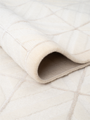 Kashmir White & Cream Hand-Knotted Rug 5'8" x 7'10" ED162 – rolled view