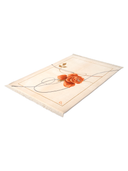 Nepal Design Beige & Orange Hand-Knotted Rug 4' x 5'11" ED166 – close-up texture