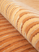 Nepal Design Orange & Gold Hand-Knotted Rug 4'1" x 4'11" ED168 – rolled view