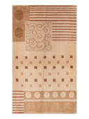 Almira Beige & Brown Hand-Knotted Rug 3' x 4'11" ED169 – top view