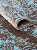 Heritage Turquoise & Brown Hand-Knotted Rug 2'7" x 4'10" ED171 – rolled view