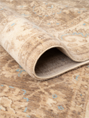 Yunser Cream & Beige Wool Machine-Made Runner 3'3" x 9'6" ED174 – rolled view