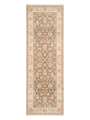 Yunser Cream & Beige Wool Machine-Made Runner 3'3" x 9'6" ED174 – top view