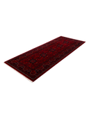 Yunser Red & Black Wool Machine-Made Rug 3'10" x 9'7" ED175 – close-up texture