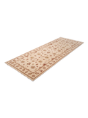 Ziegler Ushak Beige & Ecru Hand-Knotted Runner 4' x 10' ED177 – close-up texture