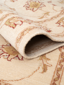 Ziegler Ushak Beige & Ecru Hand-Knotted Runner 4' x 10' ED177 – rolled view
