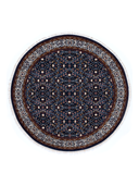 Bunyan Navy & Cream Hand-Knotted Rug 5'10" x 5'10" ED178 – top view