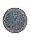 Bunyan Turquoise & Cream Hand-Knotted Rug 6'5" x 6'5" ED179 – top view