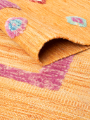 Relief Orange & Purple Handwoven Kilim 3'4" x 4'9" ED18 – rolled view