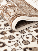 Bunyan Cream & Brown Hand-Knotted Rug 2'8" x 3'10" ED181 – rolled view