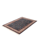 Bunyan Charcoal & Red Hand-Knotted Rug 4'2" x 6' ED182 – close-up texture