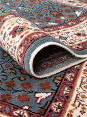 Bunyan Charcoal & Red Hand-Knotted Rug 4'2" x 6' ED182 – rolled view