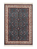 Bunyan Charcoal & Red Hand-Knotted Rug 4'2" x 6' ED182 – top view