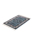 Bunyan Turquoise & Cream Hand-Knotted Rug 2' x 2'11" ED184 – close-up texture