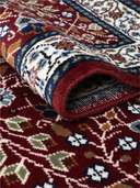 Bunyan Burgundy & Navy Hand-Knotted Rug 2'8" x 4'8" ED185 – rolled view