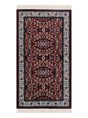 Bunyan Burgundy & Navy Hand-Knotted Rug 2'8" x 4'8" ED185 – top view