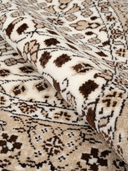 Bunyan Cream & Gray Hand-Knotted Rug 5'11" x 5'11" ED187 – rolled view
