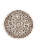 Bunyan Cream & Gray Hand-Knotted Rug 5'11" x 5'11" ED187 – top view