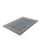 Bunyan Turquoise & Cream Hand-Knotted Rug 4' x 5'7" ED188 – close-up texture