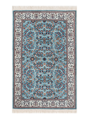 Bunyan Turquoise & Cream Hand-Knotted Rug 2'7" x 3'11" ED189 – top view