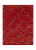 Modern Red & Blue Handwoven Kilim 5'9" x 7'8" ED19 – top view