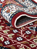 Bunyan Burgundy & Navy Hand-Knotted Rug 2'8" x 4'6" ED190 – rolled view