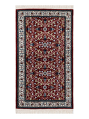 Bunyan Burgundy & Navy Hand-Knotted Rug 2'8" x 4'6" ED190 – top view