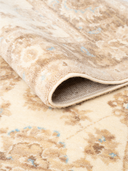 Yunser Cream & Beige Wool Machine-Made Rug 2'7" x 4'9" ED191 – rolled view