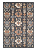 Yunser Charcoal & Cream Wool Machine-Made Rug 6'7" x 9'6" ED199 – top view