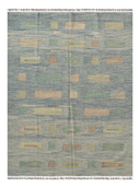Modern Gray & Blue Handwoven Kilim 5'10" x 7'8" ED20 – top view