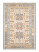 Yunser Cream & Gray Wool Machine-Made Rug 5'5" x 7'9" ED200 – top view
