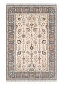 Yunser Cream & Gray Wool Machine-Made Rug 6'7" x 9'6" ED202 – top view