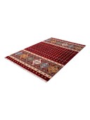 Yunser Red & Navy Wool Machine-Made Rug 5'11" x 8'10" ED203 – close-up texture