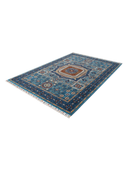 Yunser Blue & Navy Wool Machine-Made Rug 6'7" x 9'6" ED204 – close-up texture