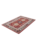 Yunser Red & Navy Wool Machine-Made Rug 4'4" x 6'3" ED205 – close-up texture