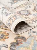 Yunser Cream & Gray Wool Machine-Made Rug 4'4" x 6'3" ED206 – rolled view