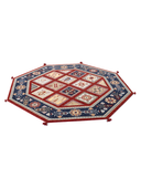 Yunser Navy & Red Wool Machine-Made Rug 6'7" x 6'7" ED207 – close-up texture