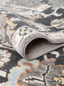 Yunser Gray & Black Wool Machine-Made Rug 6'7" x 9'6" ED208 – rolled view