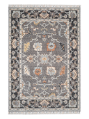 Yunser Gray & Black Wool Machine-Made Rug 6'7" x 9'6" ED208 – top view
