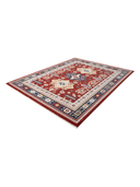 Yunser Red & Navy Wool Machine-Made Rug 7'7" x 9'8" ED209 – close-up texture