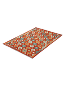 Anatolian Terracotta & Orange Handwoven Kilim 3'3" x 4'9" ED21 – close-up texture