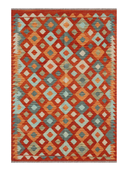 Anatolian Terracotta & Orange Handwoven Kilim 3'3" x 4'9" ED21 – top view