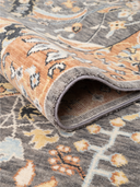 Yunser Gray & Orange Wool Machine-Made Rug 6'7" x 9'6" ED212 – rolled view