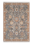 Yunser Gray & Orange Wool Machine-Made Rug 6'7" x 9'6" ED212 – top view